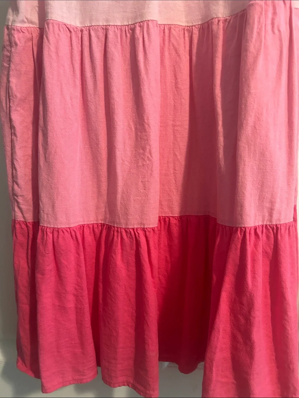 J CREW woman’s size 2 pink Tiered Ruffle Sleeve Dress